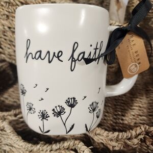 Rae Dunn White 'Have Faith' Mug with Black Accents